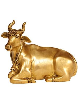 6" Krishna's Cow In Brass | Handmade | Made In India