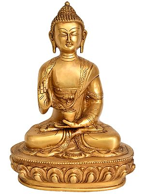 9" Preaching Buddha (Tibetan Buddhist Deity) In Brass | Handmade | Made In India
