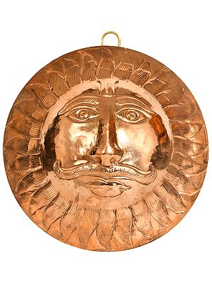 Lord Surya Wall Hanging | Copper Statue