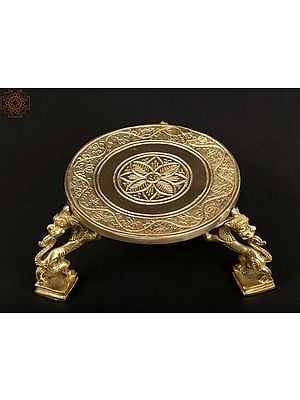 Ritual Chowki (Pedestal) with Yali Stand