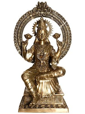 41" Large Size Goddess Lakshmi In Brass | Handmade | Made In India