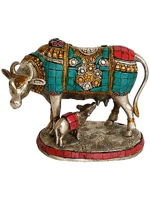 6" Cow and Calf In Brass | Handmade | Made In India