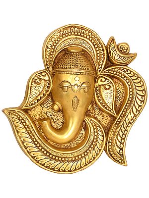 9" OM (AUM) Ganesha Wall Hanging In Brass | Handmade | Made In India