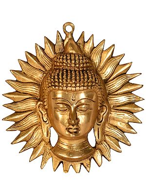 7" Lord Buddha Wall Hanging Mask (Tibetan Buddhist Deity) In Brass | Handmade | Made In India