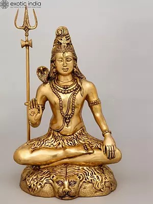 22" Blessing  Lord Shiva in Meditation | Brass Statue | Handmade | Made In India