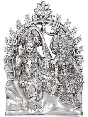 10" Shiva Family In Brass | Handmade | Made In India