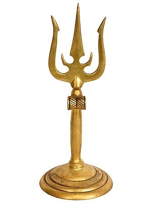 9" Trishul (Trident) In Brass | Handmade | Made In India
