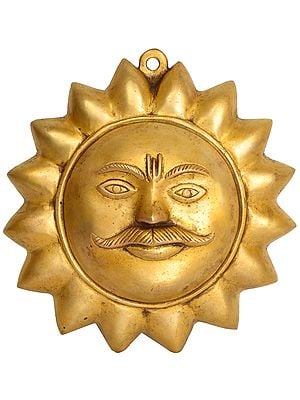 7" Surya (Sun) Wall Hanging In Brass | Handmade | Made In India