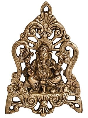 10" Lord Ganesha Wall Hanging In Brass | Handmade | Made In India
