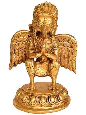 5" Garuda Brass Statue | Handmade | Made in India
