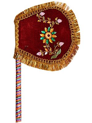 Handcrafted Hand Held Fan for Your Beloved God (Decorated Hand Visiri)