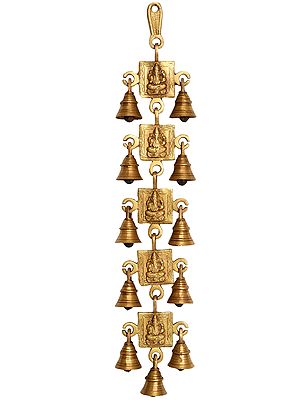 18" Lord Ganesha Wall Hanging Bells In Brass | Handmade | Made In India