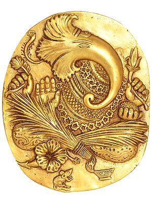 9" Lord Ganesha Wall Hanging Plate In Brass | Handmade | Made In India