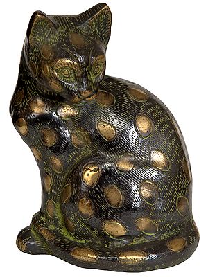 8" Cat In Brass | Handmade | Made In India