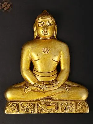 5" The Last Jain Tirthankara 'Mahavir' (Wall Hanging Flat Statue) In Brass | Handmade | Made In India