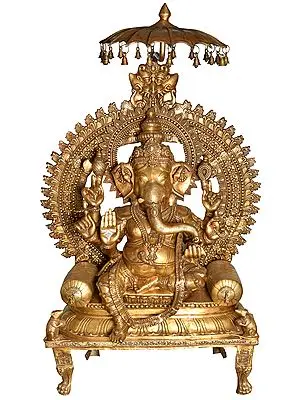 63" Lord Ganesha, The Jewel Of Shiva-Parvati In Brass | Handmade | Made In India