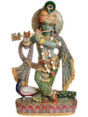 Murlidhar Krishna (Carved in Jade Gemstone)
