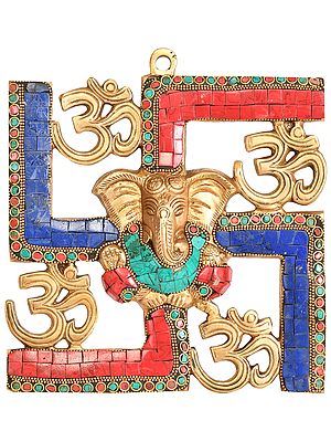8" Om Ganesha Wall Hanging In Brass | Handmade | Made In India