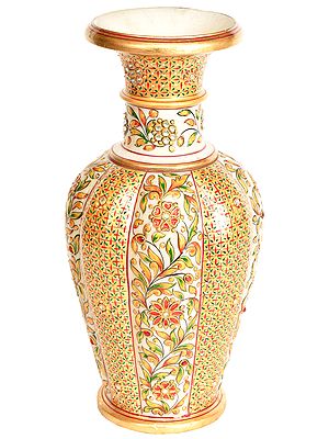 Flower Vase Decorated with Floral Motif