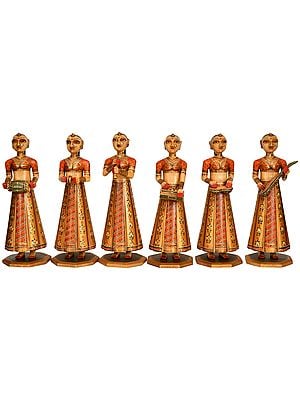 Group of Rajasthani Musician Ladies (Set of Six Statues)