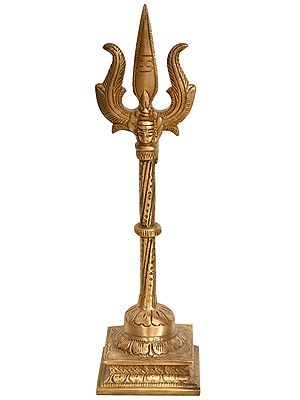 Trishul on Stand with Devi Face