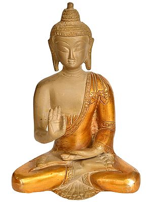 6" Lord Buddha Preaching His Dharma In Brass | Handmade | Made In India