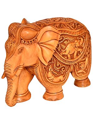 Elephant (Saddle Carved with the Scenes from Wild Life)