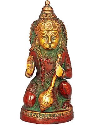 5" Bhagawan Hanuman Statue in Brass | Handmade | Made in India