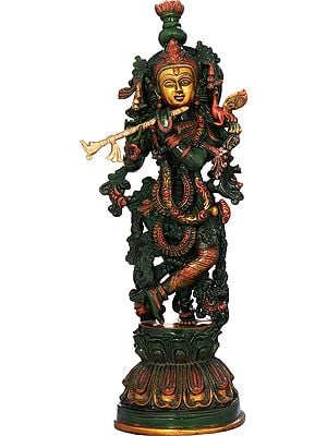 20" Murli Krishna In Brass | Handmade | Made In India