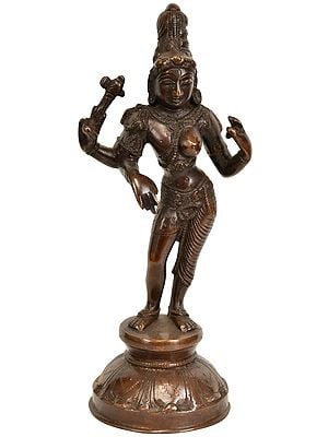 8" Ardhanarishvara Brass Sculpture | Handmade Shiva Shakti Statue | Made in India