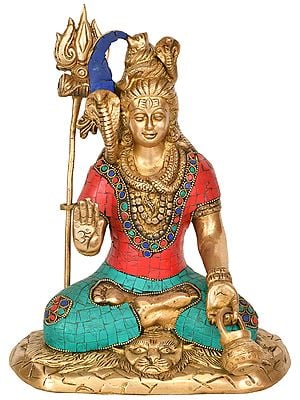 10" Mahayogi Shiva In Brass | Handmade | Made In India