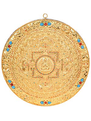 Tibetan Buddhist Deity Chenrezig Mandala Wall Hanging Plate