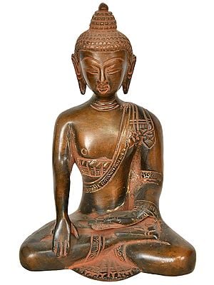 6" Bhumisparsha Buddha (Tibetan Buddhist Deity) In Brass | Handmade | Made In India