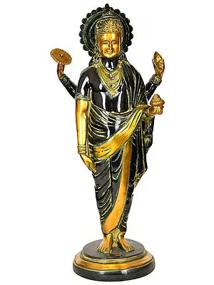 18" Dhanvantari - The Physician of Gods In Brass | Handmade | Made In India