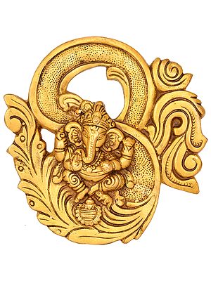 8" OM (AUM) Ganesha Wall Hanging In Brass | Handmade | Made In India