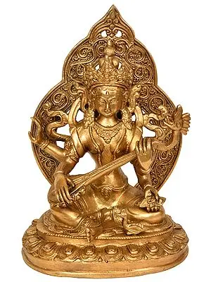 Goddess Saraswati in Nepalese Style