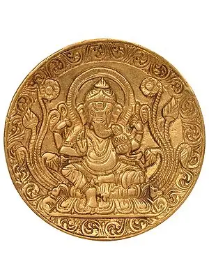 5" Ganesha Wall Hanging Plate In Brass | Handmade | Made In India