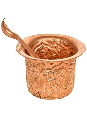Ganesha Pancha-Patra with Serpent Spoon