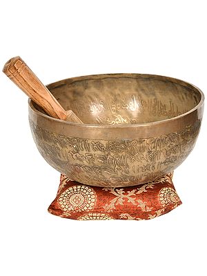 Tibetan Buddhist Singing Bowl with the Image of Amitabha Buddha (Made in Nepal)