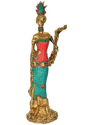 19" African Lady In Brass | Handmade | Made In India