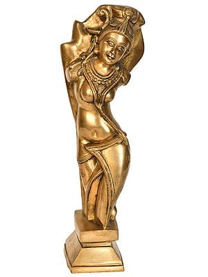 14" Khajuraho Figure In Brass | Handmade | Made In India