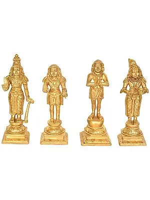 Four Great Shaivite Saints -Sundarar, Manickavacakar,  Appar and Gnana Sambanda