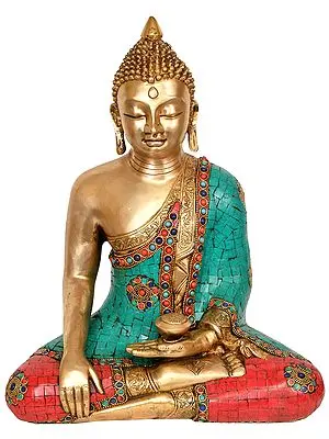 14" Lord Buddha in Bhumisparsha Mudra In Brass | Handmade | Made In India