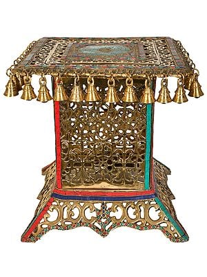 Decorated Lattice Chowki (Pedestal)