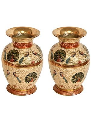 Pair of Decorated Flower Vase