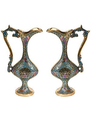 Pair of Decorated Surahi (Jug)