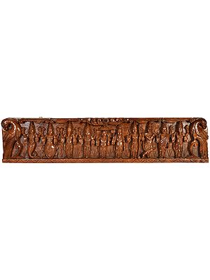 Dashavatara Panel : Ten Incarnations of Lord Vishnu (From Left - Matshya, Kurma, Varaha, Narasimha, Vaman, Parashurama, Rama, Krishna ,Balarama and Kalki)