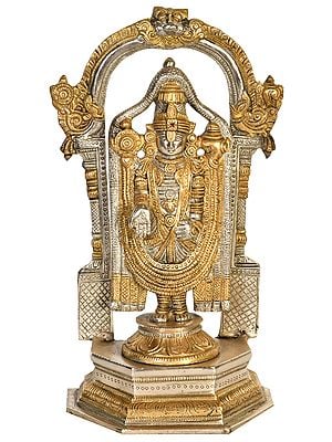 11" Lord Venkateshvara as Balaji at Tirupati Brass Statue | Handmade | Made in India