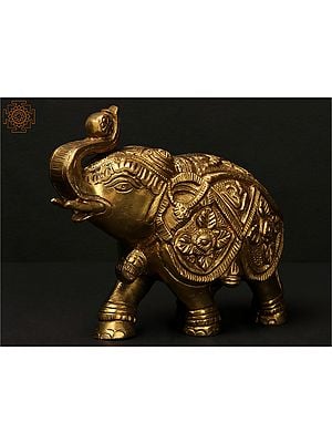 Decorated Elephant with Upraised Trunk (Supremely Auspicious according to Vastu)