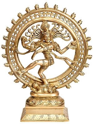 13" Nataraja in Brass | Dancing Shiva | Handmade | Made In India